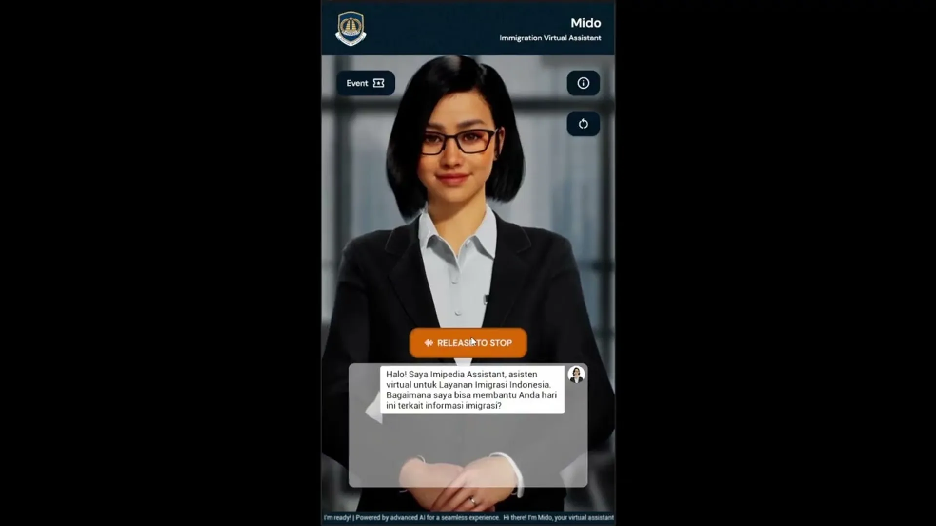 Nalara answering a question through its MetaHuman face