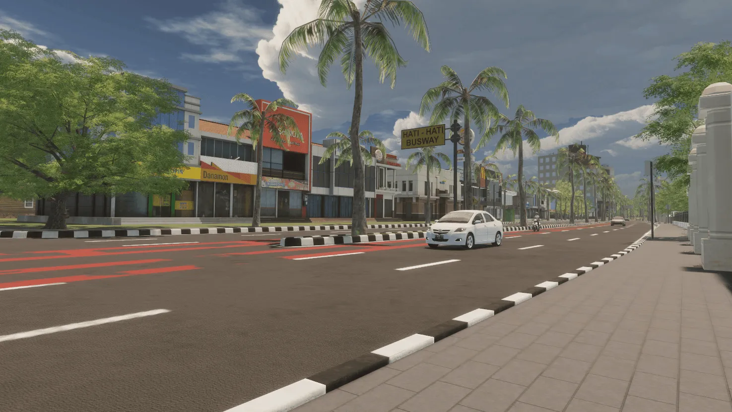 The driving simulator rig in use